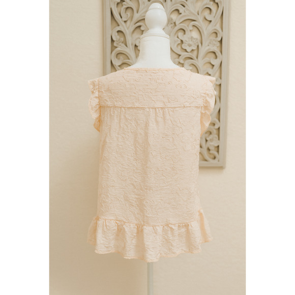 Lauren Conrad L Blouse Light  Blush Top Romantic Cottagecore Boho Chic Feminine - Picture 2 of 11